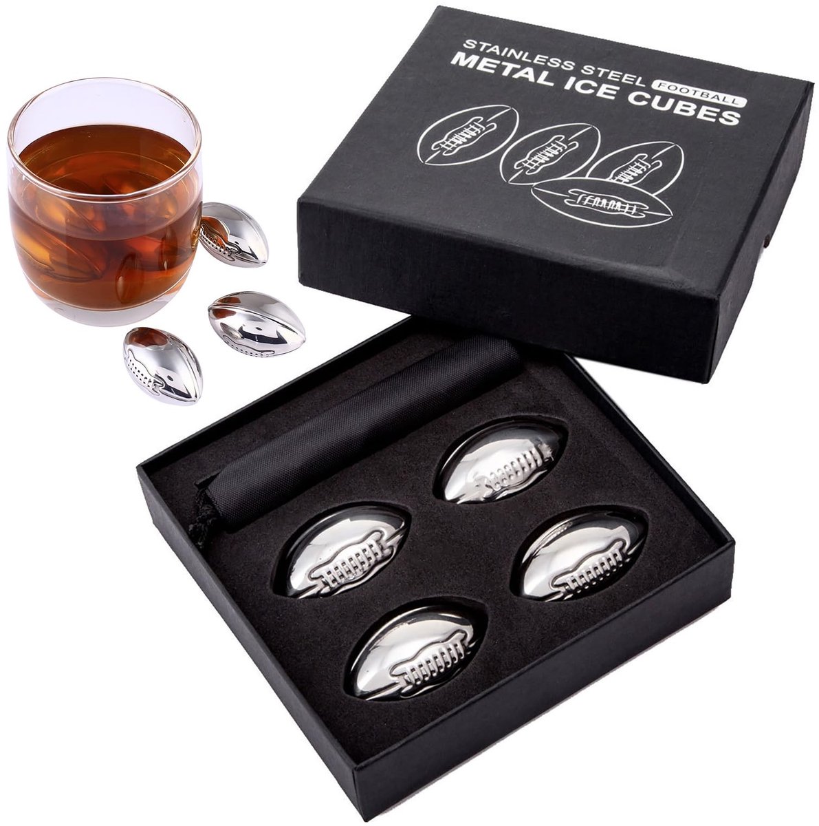Solidchoice - 4-Delige Whiskystenen Cadeauset voor Drinkliefhebbers