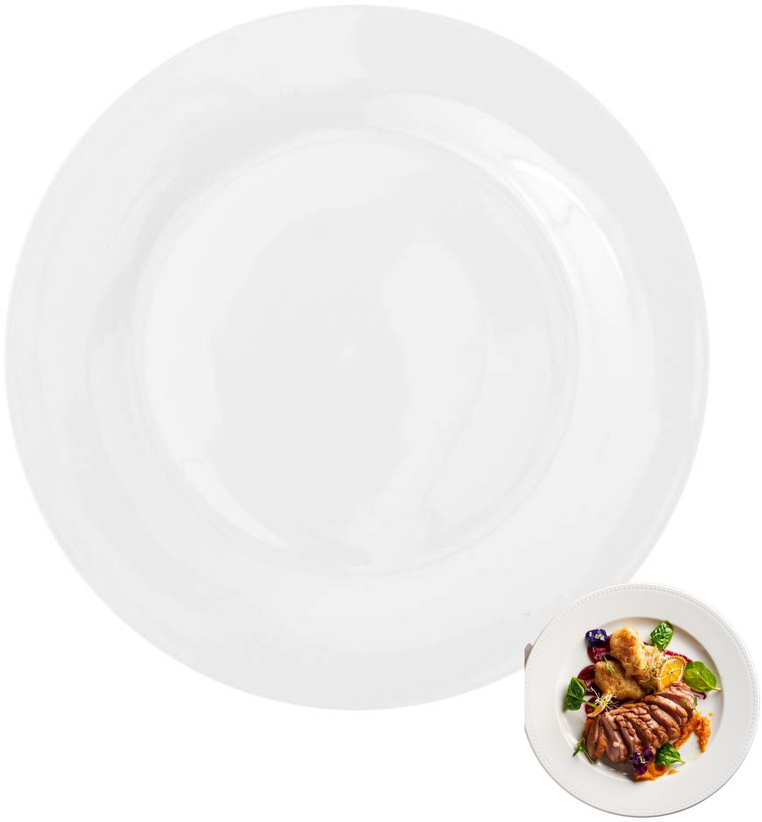 Wit bord porseleinen eetbord 26cm