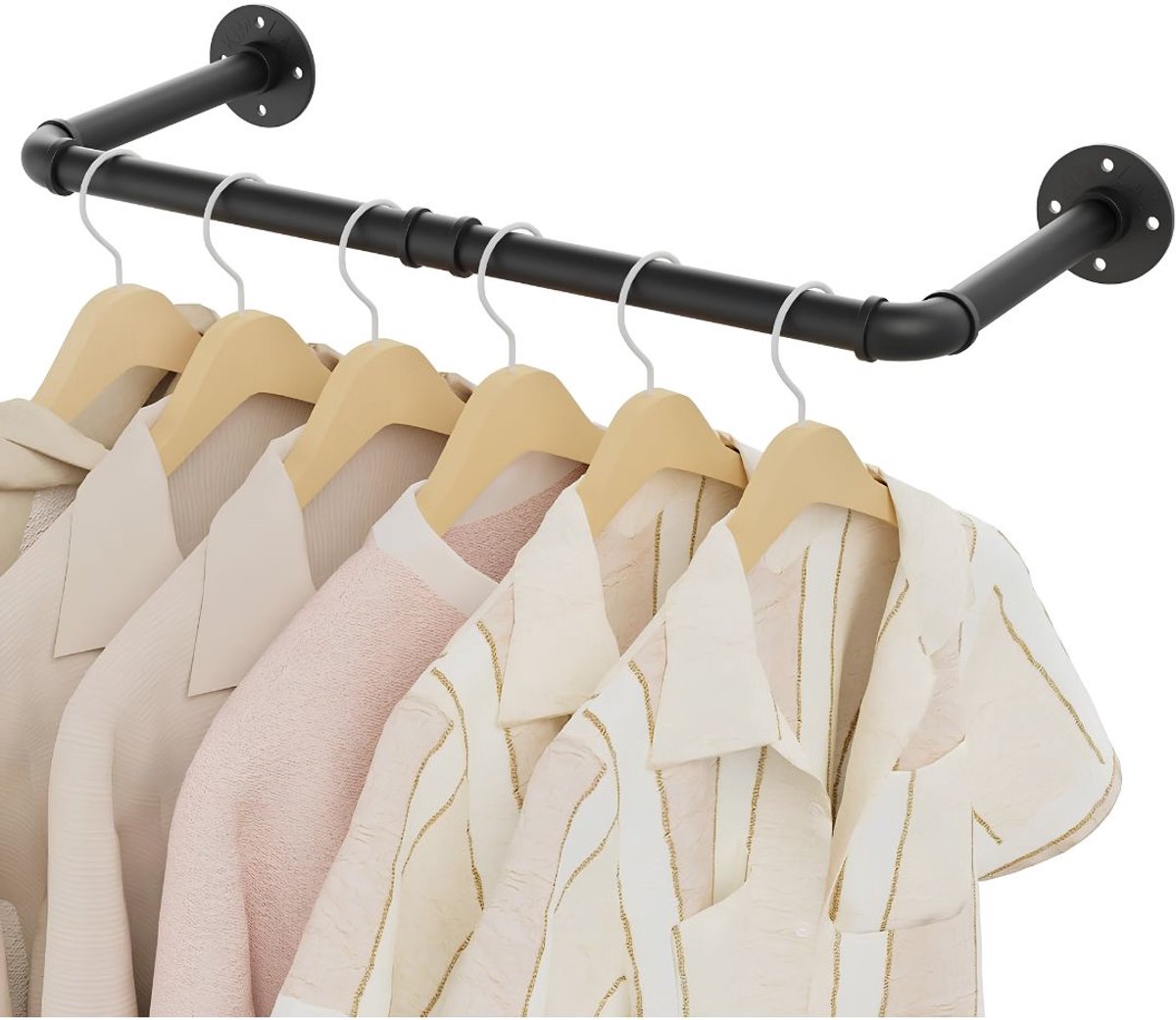 JCP® Kledingrek - Kledingkast - Verstelbare Kledingstang - Zwart - 64cm x 9cm x 25cm