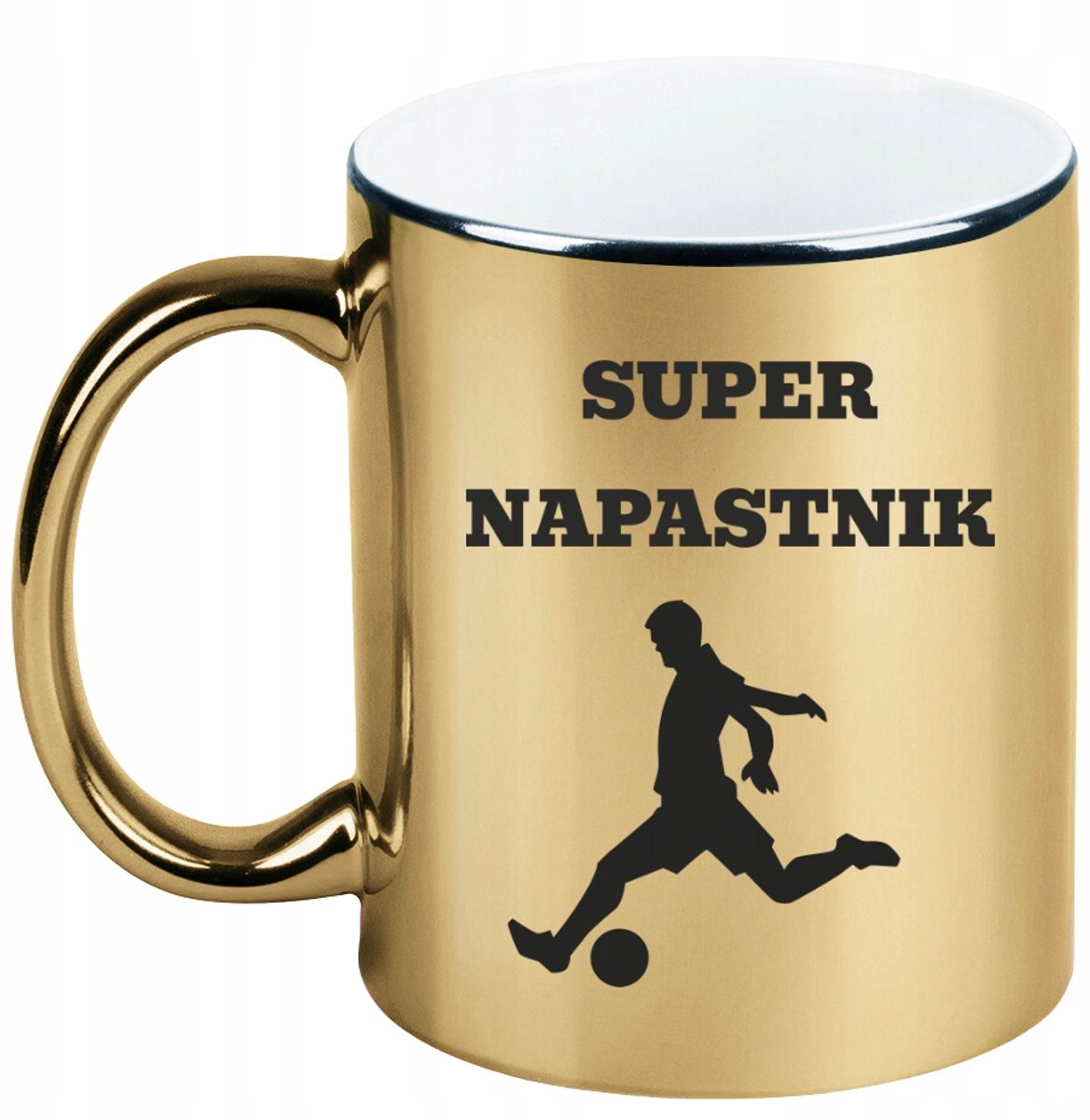 Gouden Mok Voetballer met Naam - Uniek Cadeau 330ml