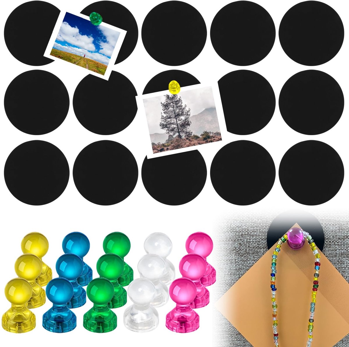 Solidchoice - Magnetische Memo Strips met Kleurrijke Magneten voor Wanddecoratie