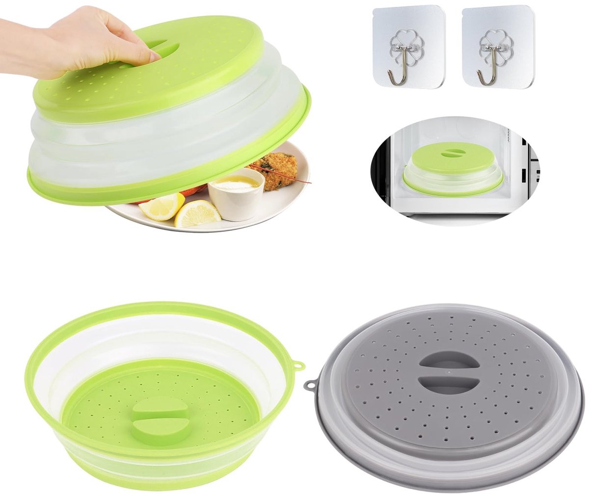 Vouwbare Magnetron Deksel 26.5 cm - 2 Stuks - BPA-vrij - Met Ventilatiegaten - Ideaal voor Fruit en Groenten