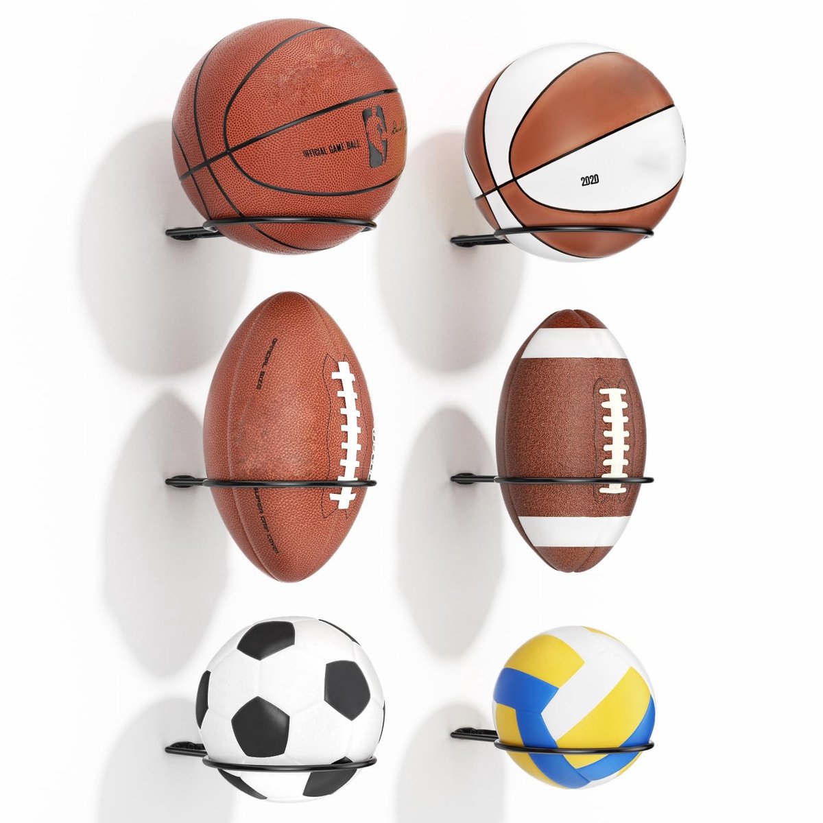 Solidchoice - Wandmontage Basketbalhouder 6 Stuks Voor Sportballen