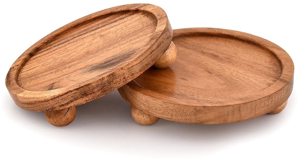 Solidchoice - Set van 2 Ronde Houten Display Stands