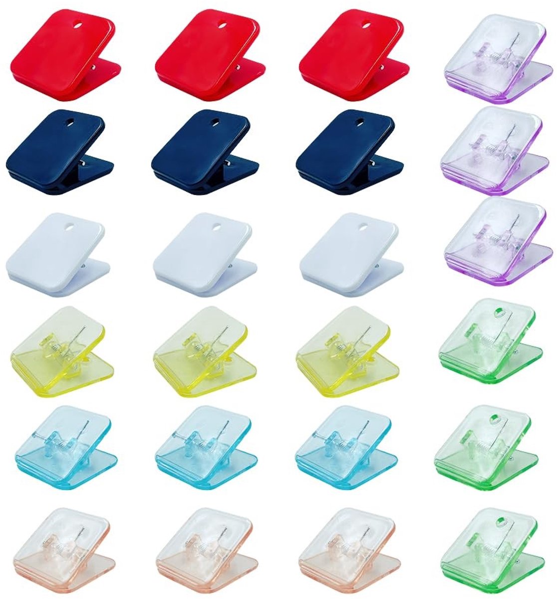 Solidchoice - 24 Stuks Multifunctionele Kunststof Veerklemmen - Meerkleurige Clips voor Creatief Gebruik