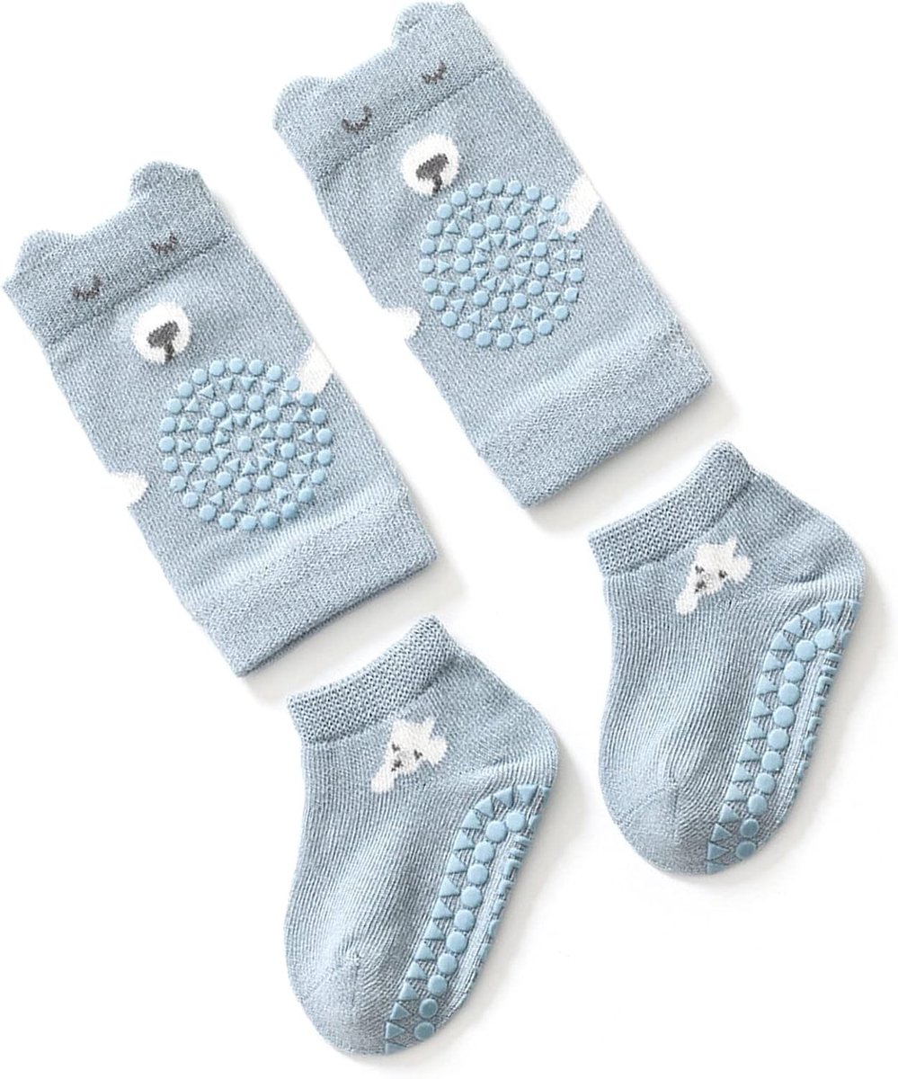 Solidchoice - Kniesokken voor baby's - Zachte, warme sokken met kniebescherming en antislip