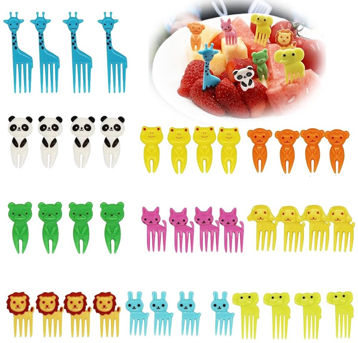 Solidchoice - Mini Cartoon Bento Tandenstokers Set van 40 voor Kinderen