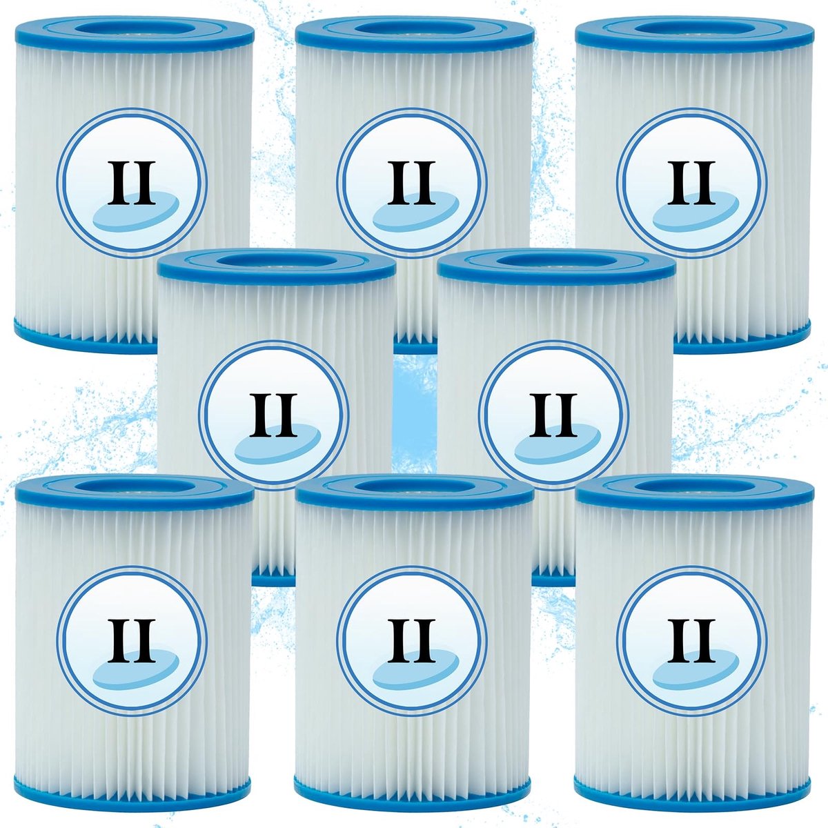 Solidchoice - Filterpatroon Type II voor Zwembadfilter (8 Stuks)