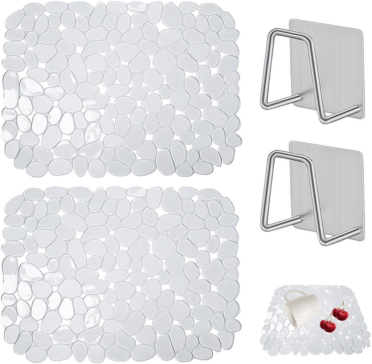 Solidchoice - Set van 2 Keukenafvoer Matten met Racks