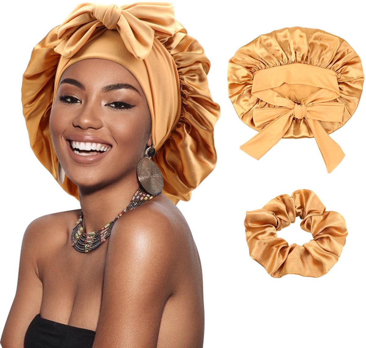 Solidchoice - Satin Nachtkap voor Vrouwen met Elastische Band