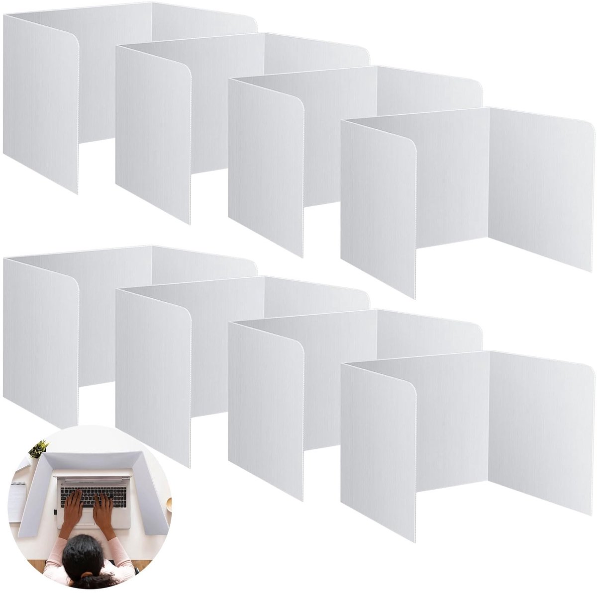 Solidchoice - Set van 8 Opvouwbare Bureauscheidingswanden voor Privacy