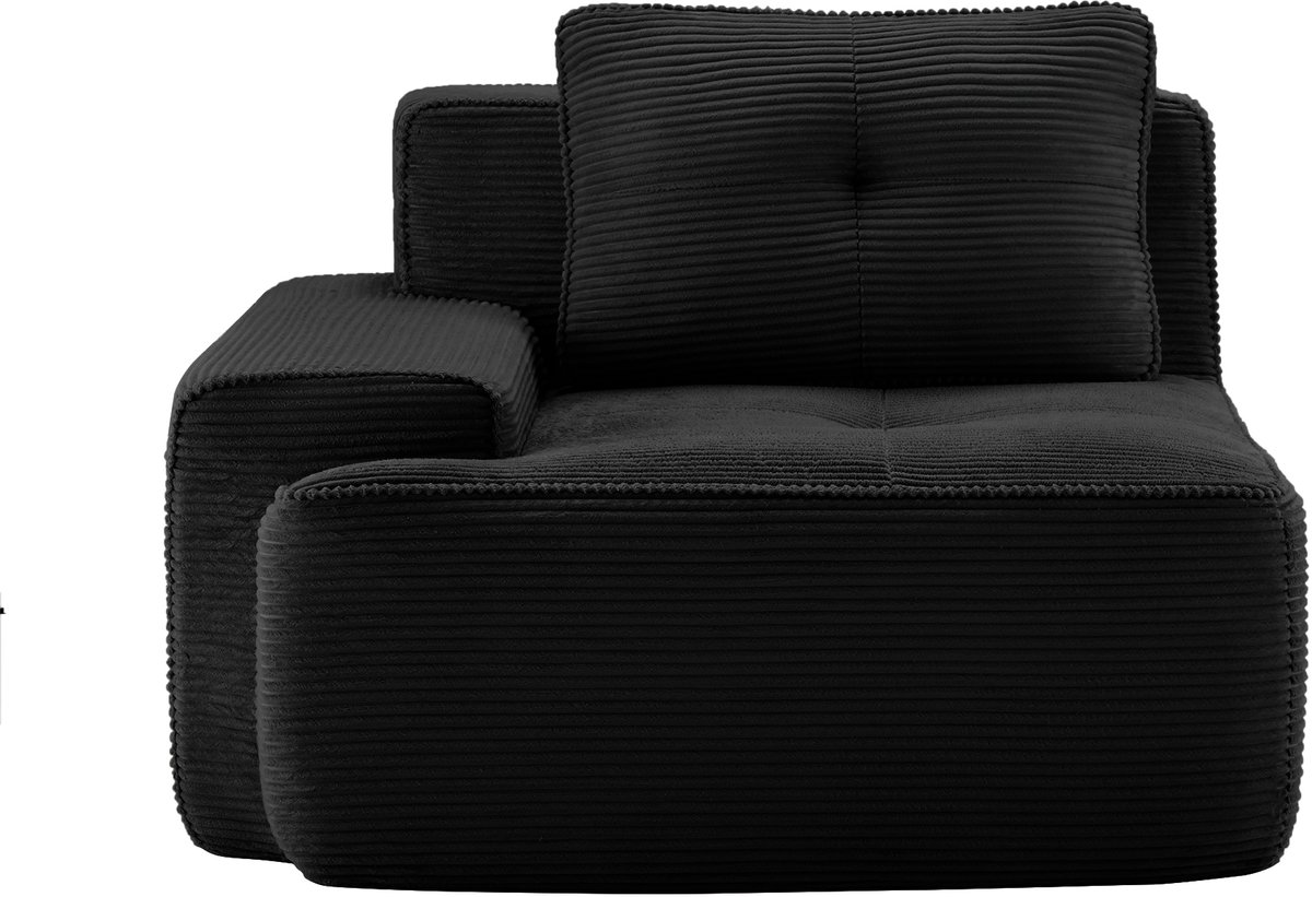 Lounge Fauteuil Zwart - Chenille Cloud Sofa Met Diepe Zit En Hoge Comfort Schuimvulling - Modulaire 1-Persoons Bank Met Zachte Bekleding Voor Woonkamer En Slaapkamer
