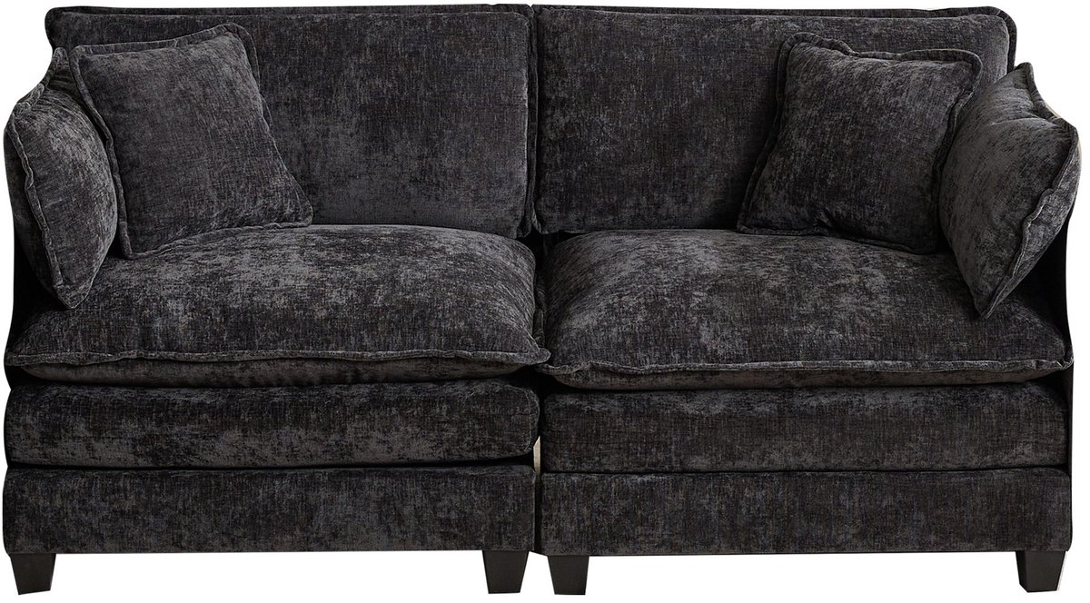 Cloud Sofa Two Seats - Ideaal voor Woonkamer of Slaapkamer met Modulair Ontwerp - 91x77x37 cm, Zwart