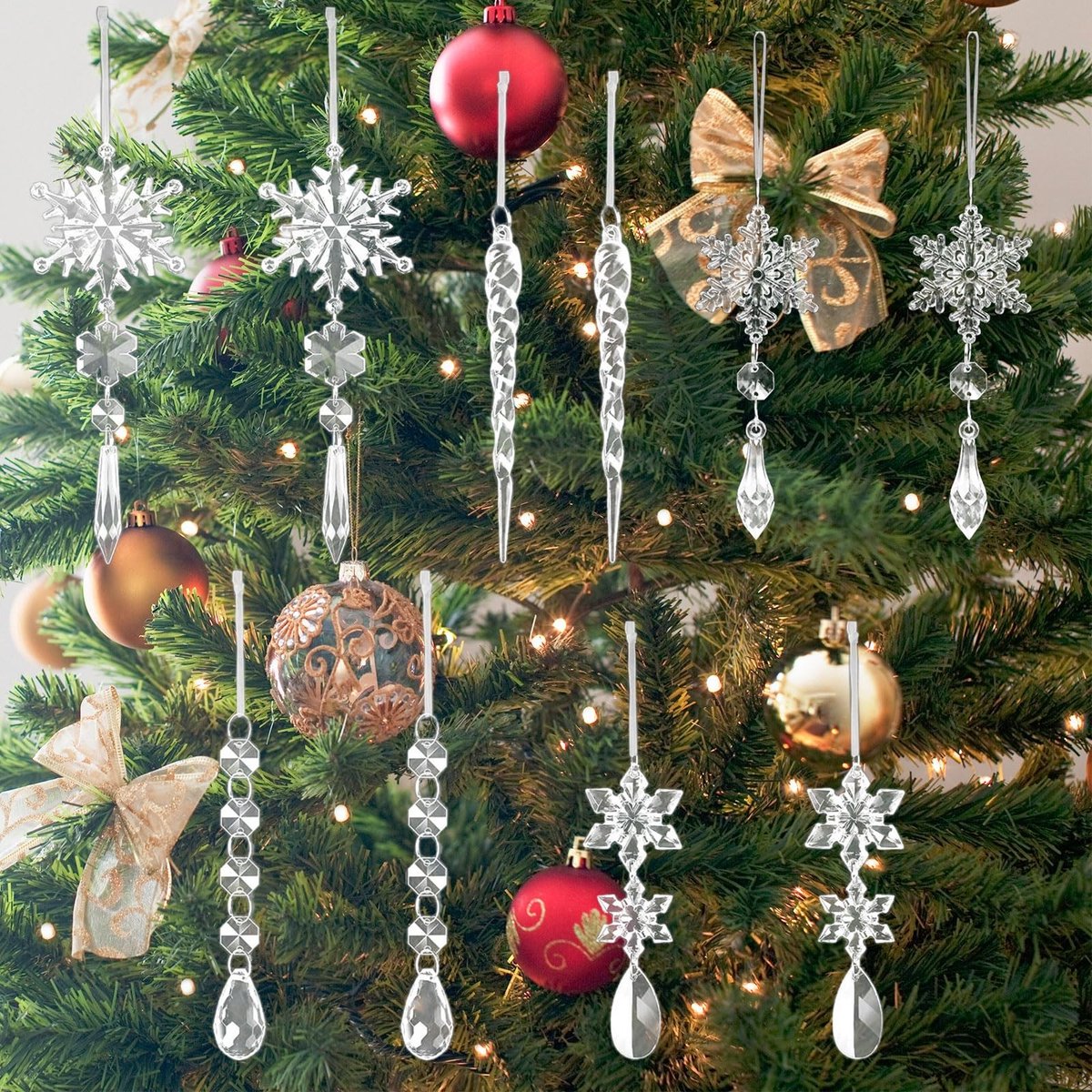 Solidchoice - 10 Stuks Kristallen Sneeuwvlokken voor Kerstdecoratie