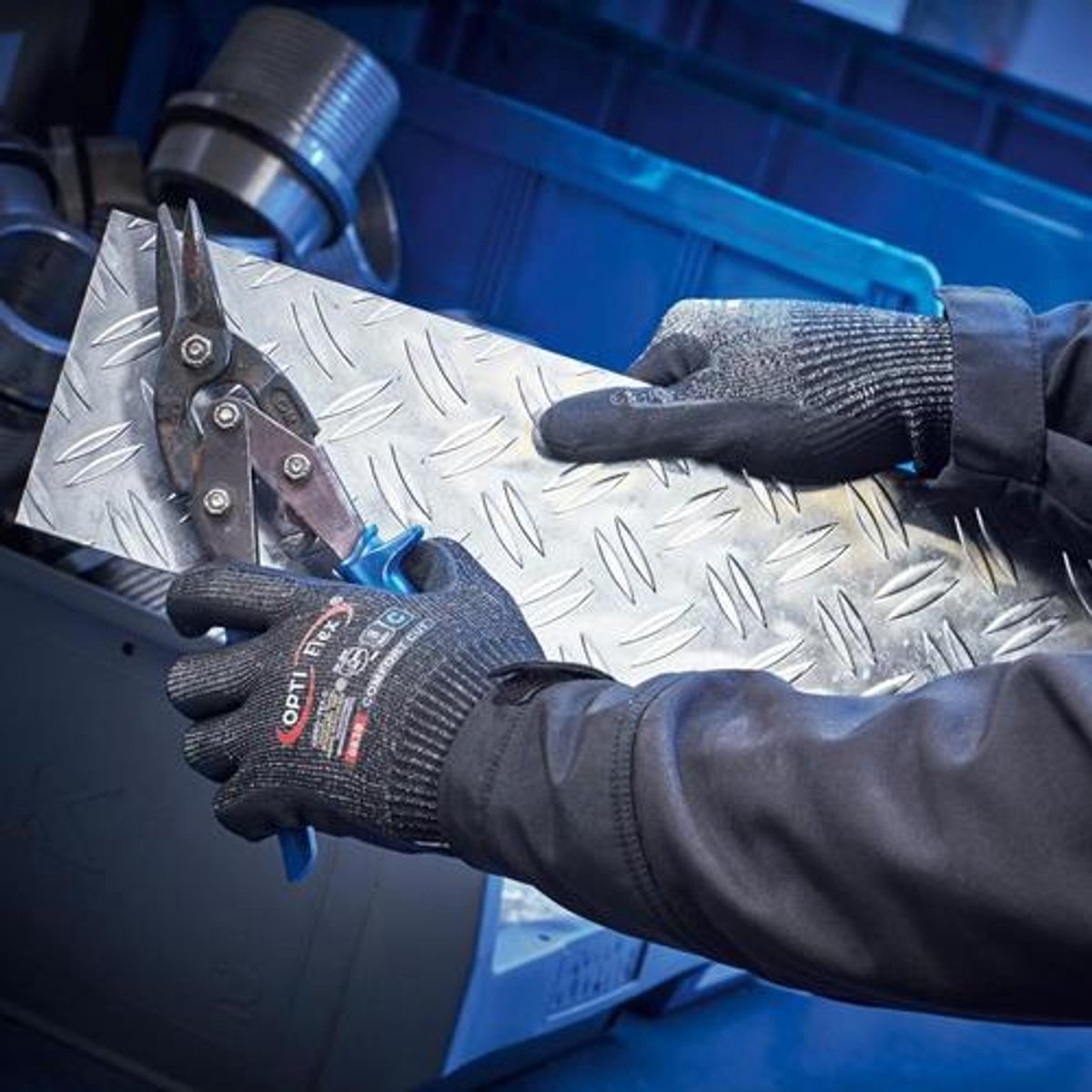 OPTIFLEX Snijbeschermingshandschoen Comfort Cut zwart gemêleerd / zwart mt. 7 - 0838-07H