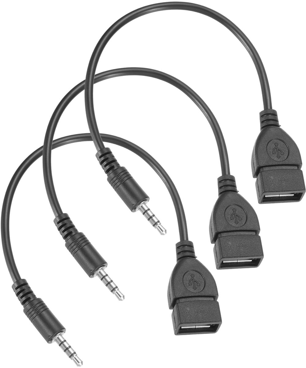 Solidchoice - 3 Stuks Aux naar USB Converterkabel voor Auto