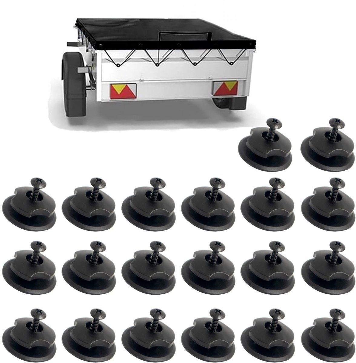 Solidchoice - 20 Stuks Tarpaulin Bevestigingshaken met M5 Schroeven