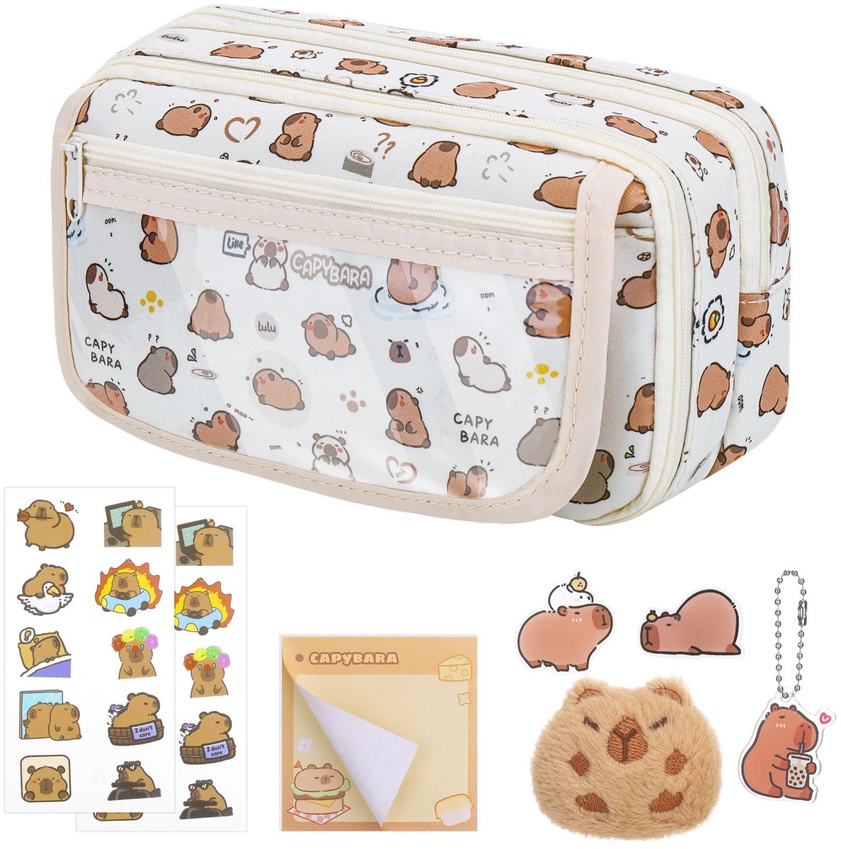 Solidchoice - Grote Kawaii Pennenhouder met Capybara Decoraties