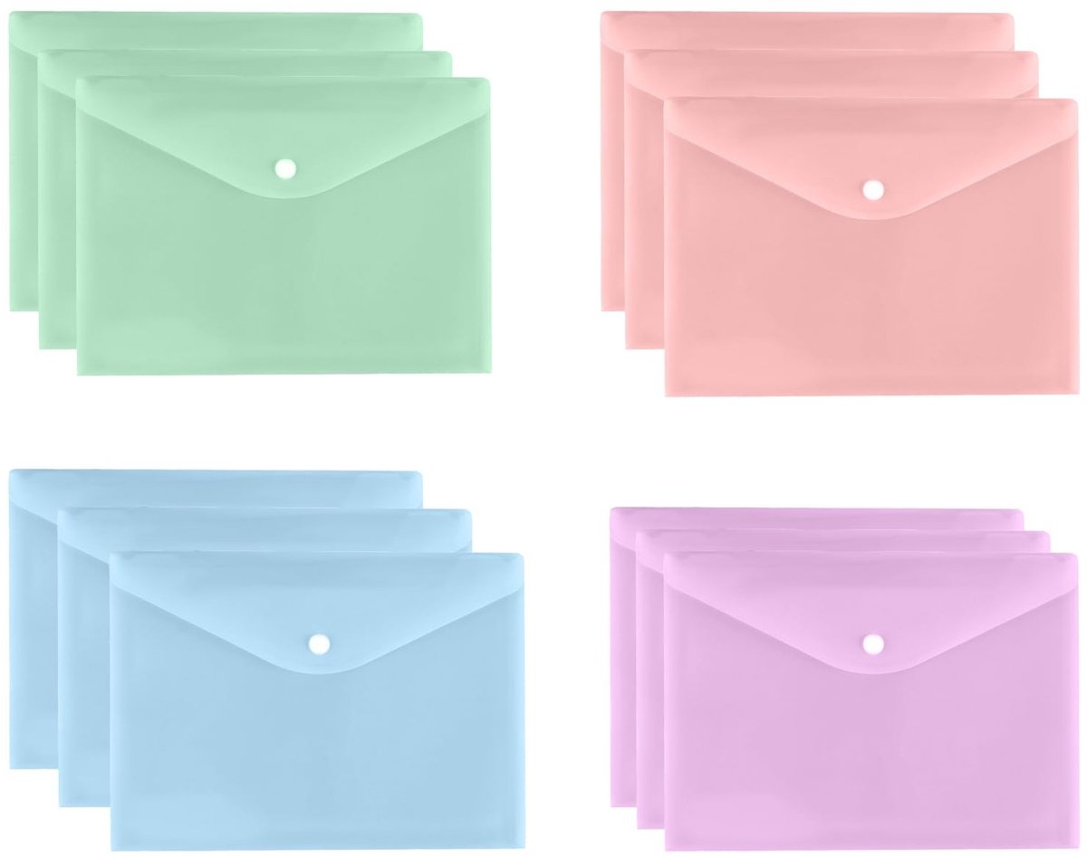 Solidchoice - Set van 12 A4 Plastic Bestandsmappen