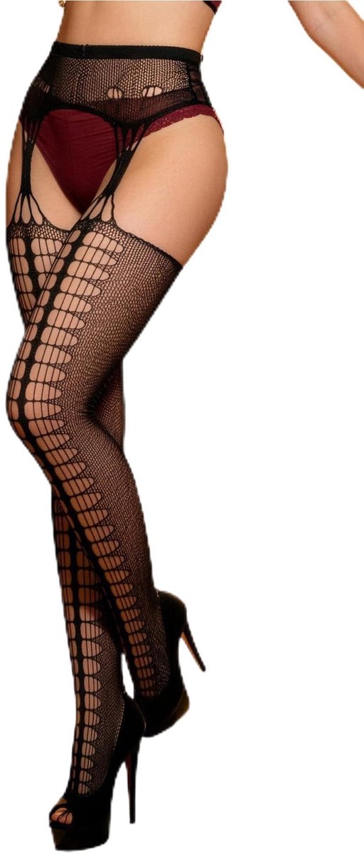 Solidchoice - Netkousen met Gat en Hoge Taille voor Dames