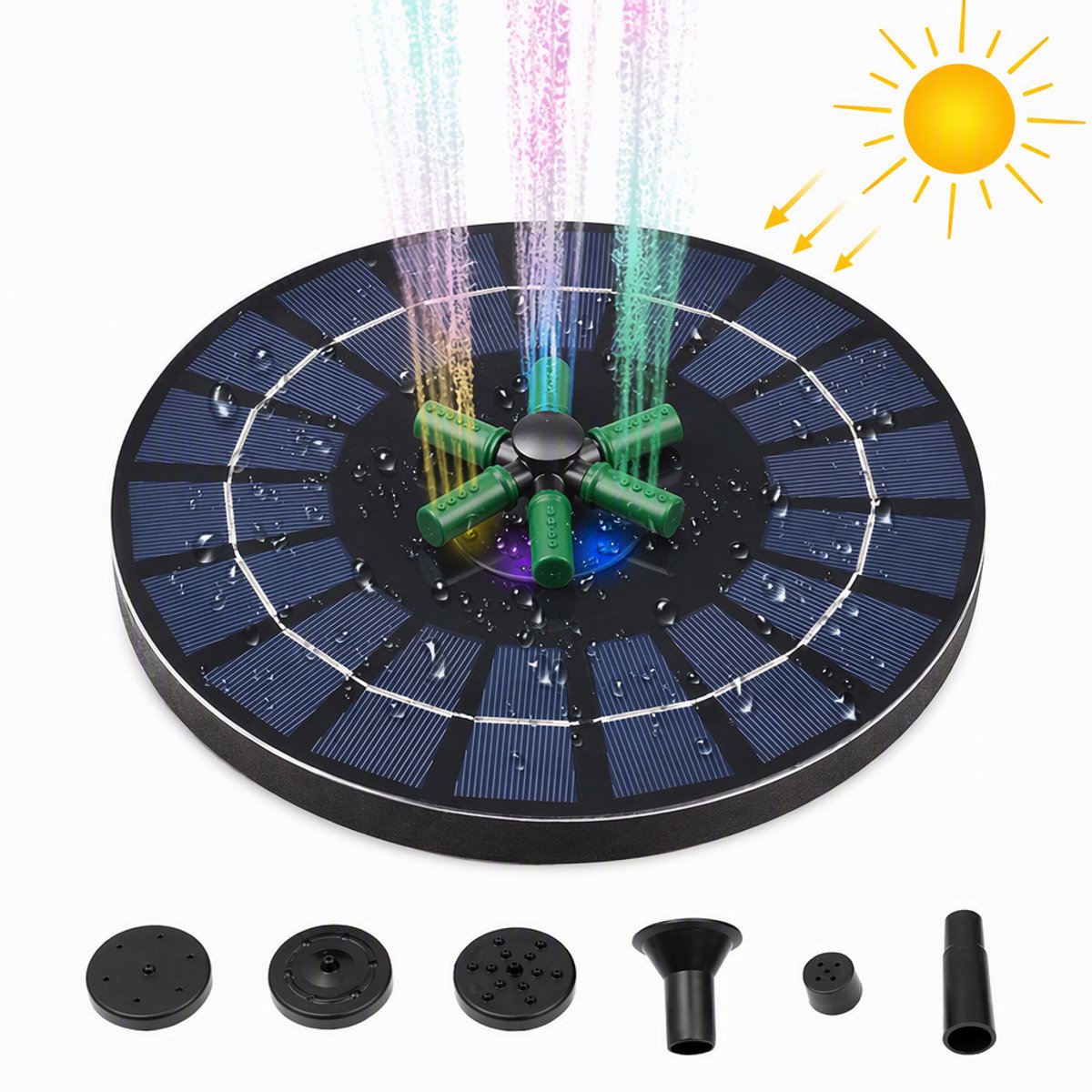 Loha party® Fontein - Solar Fontein op Zonne energie - Waterfontein - Fonteintje - 6 fonteinstijlen beschikbaar - voor Tuin / Vijver / Zwembad / Vogel bad