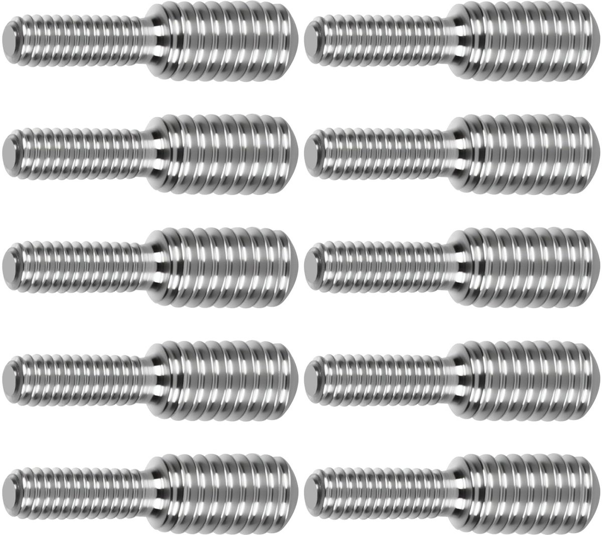 Solidchoice - Dubbelzijdige Schroefbouten M4 x 10 mm, RVS, Set van 10