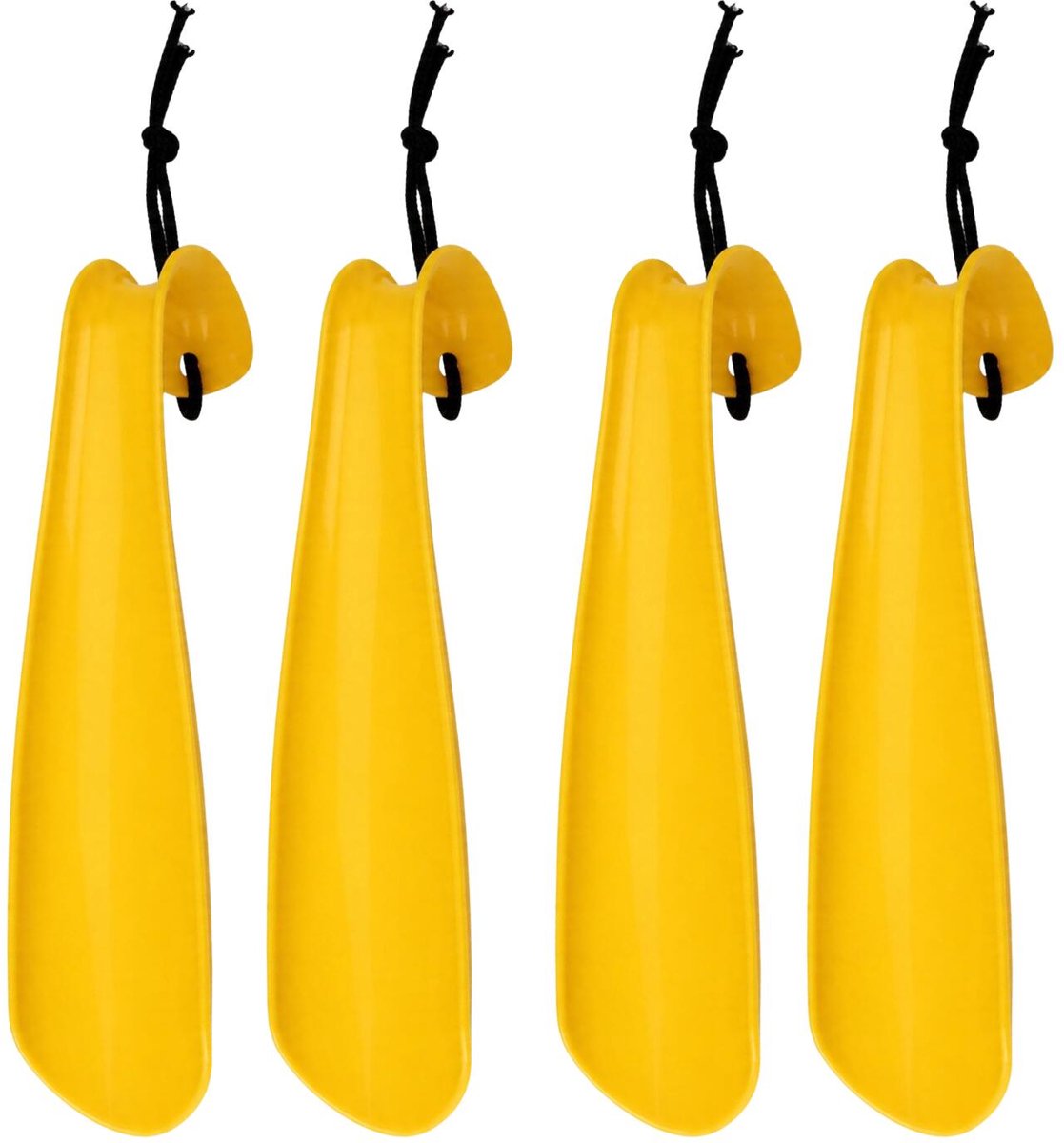 Benson Shoe Solutions Schoenlepel - 4x - 18 cm - kunststof - geel - met haak - instaphulp voor schoenen