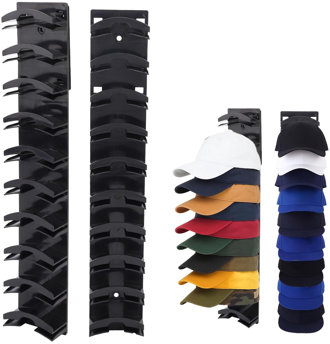 Solidchoice - 2 Stuks Hoedenorganizer voor Baseballpetten - Wandmontage met Sterke Lijm