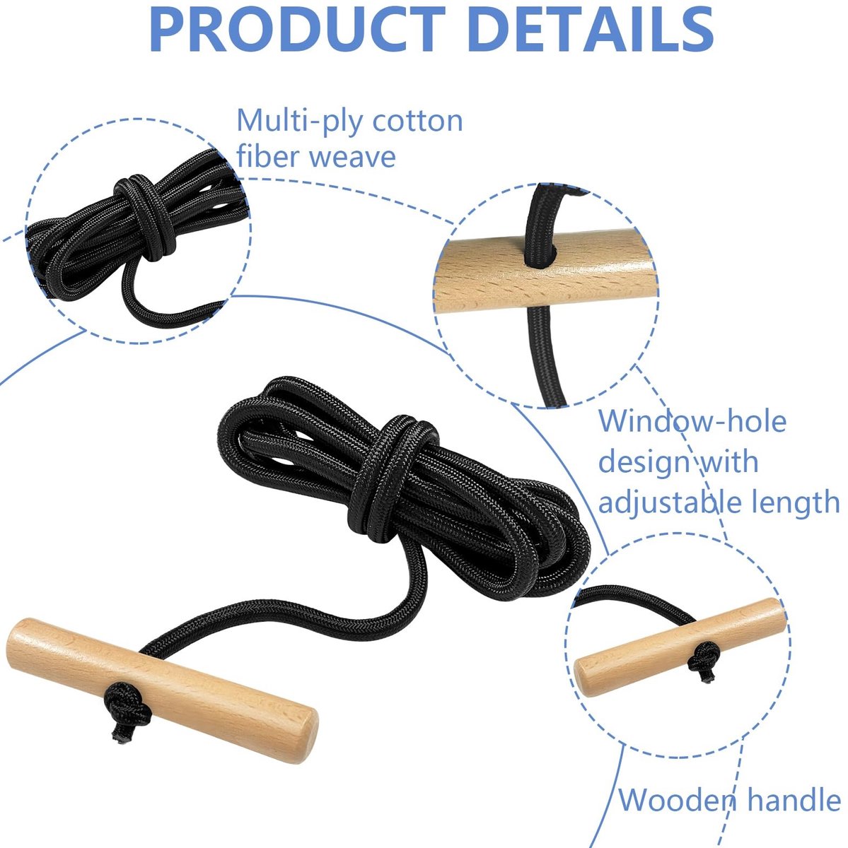Solidchoice - Slede Touw 4m met Plastic Handgreep voor Sledetrekking