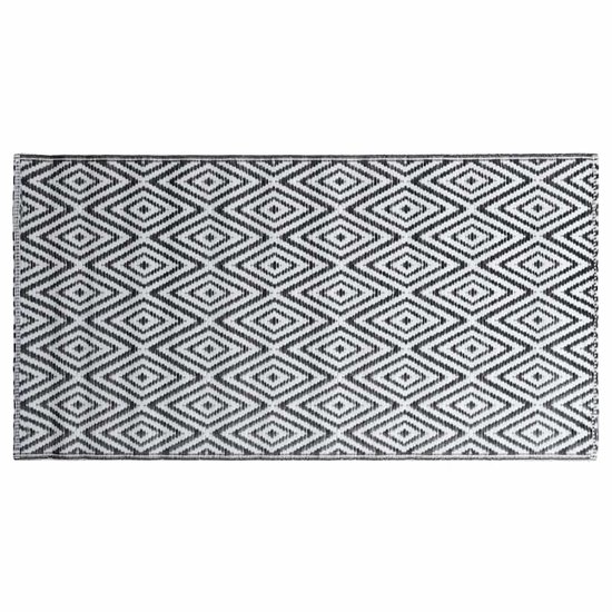 vidaXL - Buitenkleed - 120x180 - cm - PP - wit - en - zwart van VidaXL — afbeelding 4
