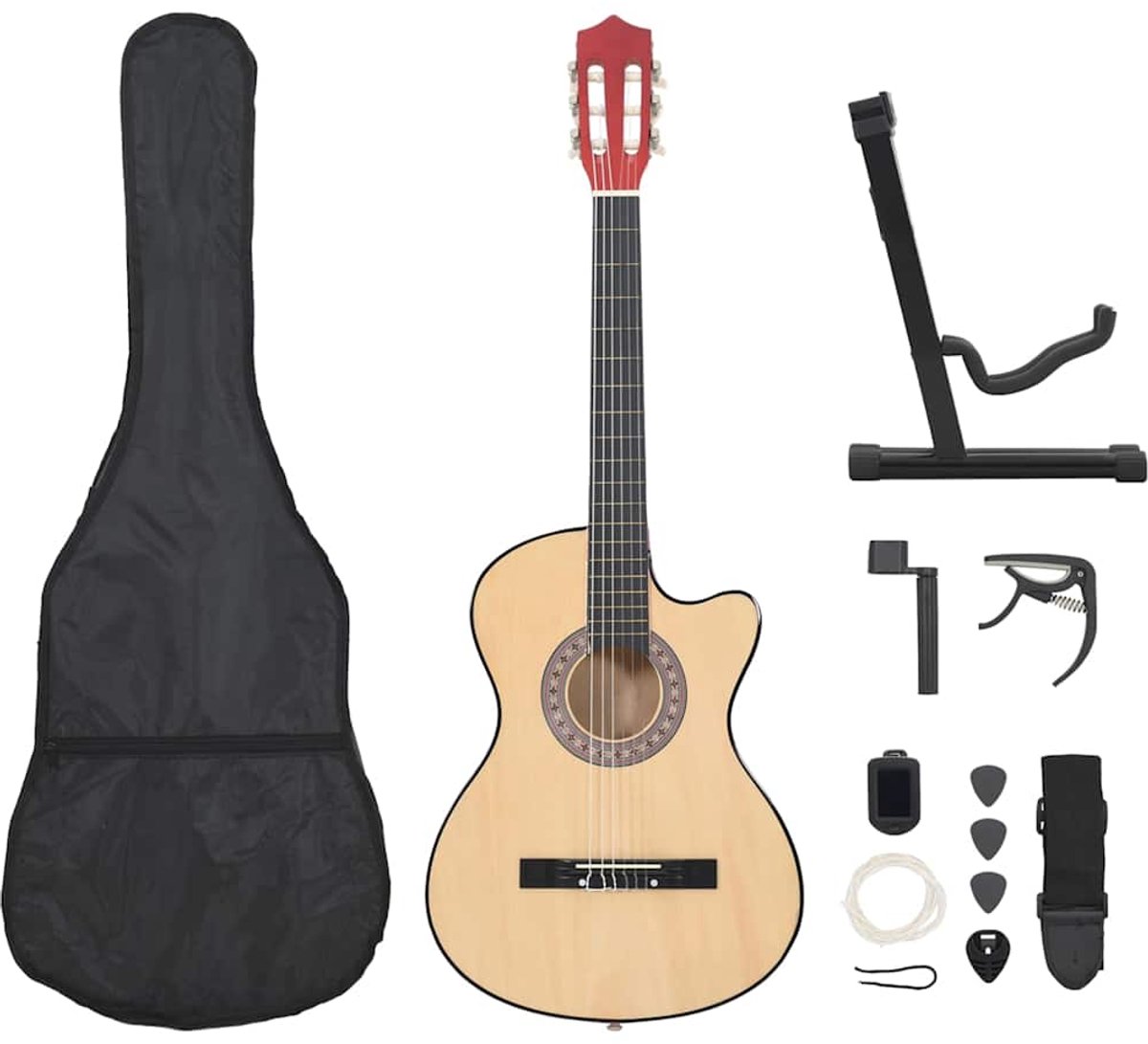 vidaXL 12-delige Gitaarset cutaway met 6 snaren western akoestisch 38""