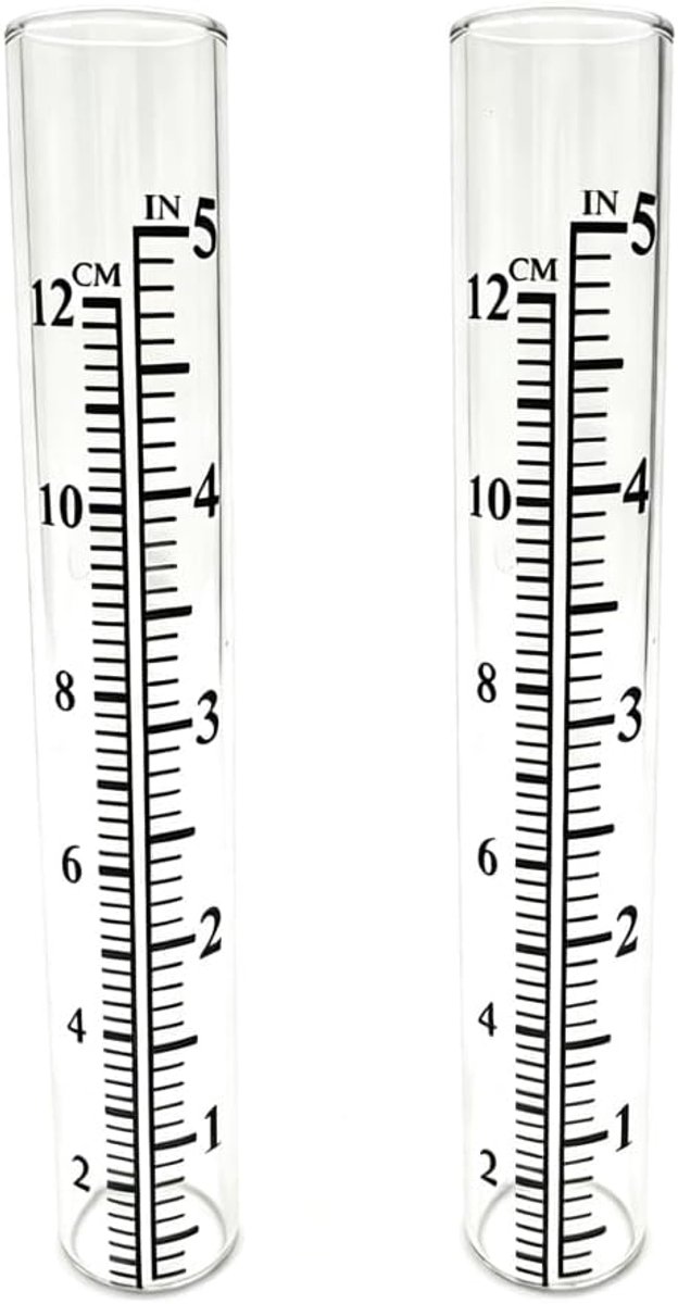 Glazen vervangingsbuis voor regenmeter (5 inch) – Hoogwaardige set van 2 voor tuinen, terrassen en woningen