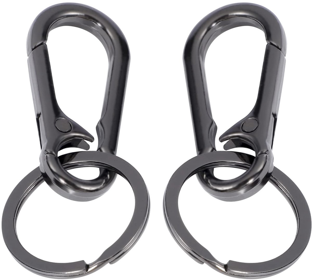 Solidchoice - Set van 2 Metalen Sleutelhangers met Karabijnhaak