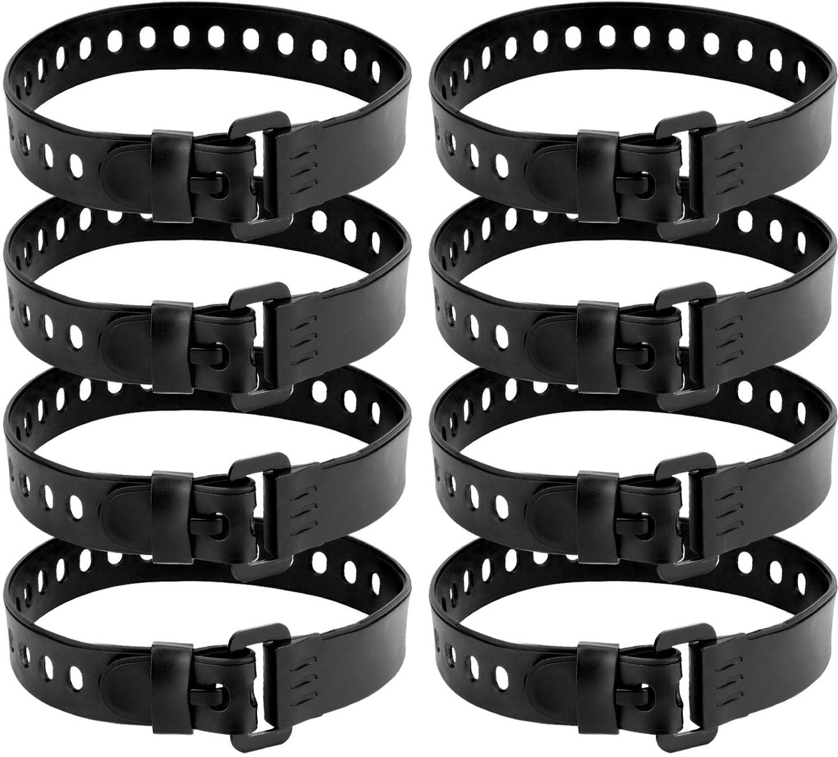 Solidchoice - Set van 8 Rubber Lashing Straps met IJzeren Gespen