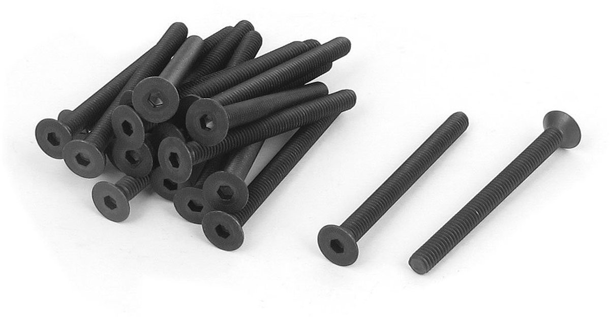 Solidchoice - M4 x 45mm Zwarte Hexagon Bouten Set van 20