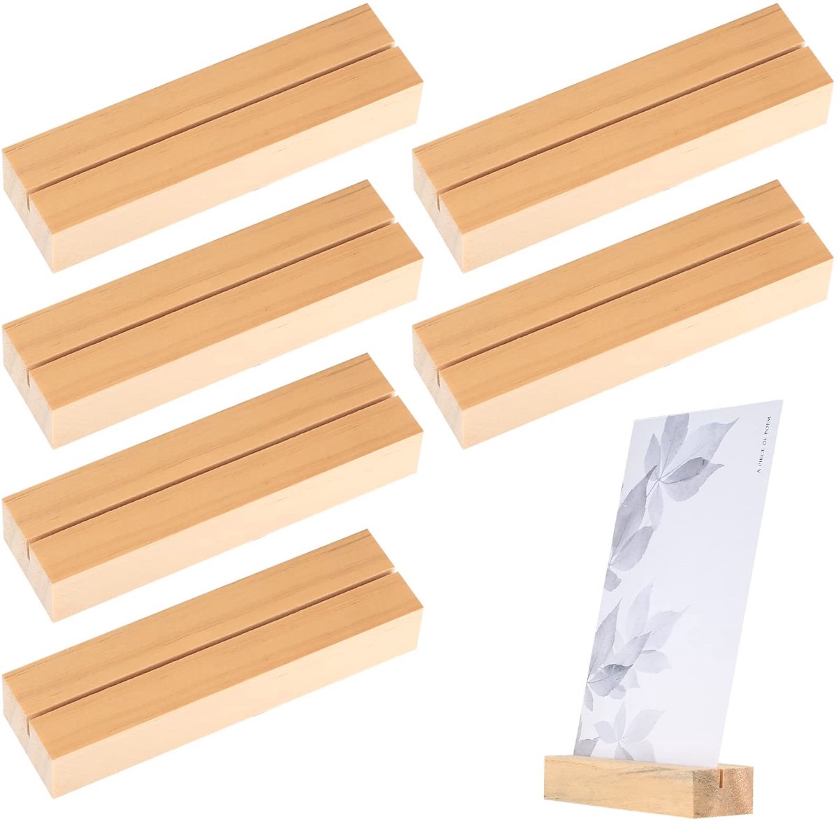 Solidchoice - 6 Stuks Houten Plaatskaarthouder voor Tafelnummer