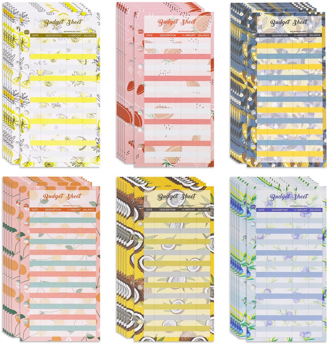 Solidchoice - Set van 36 A6 Budget Sheets voor Uitgavenbeheer