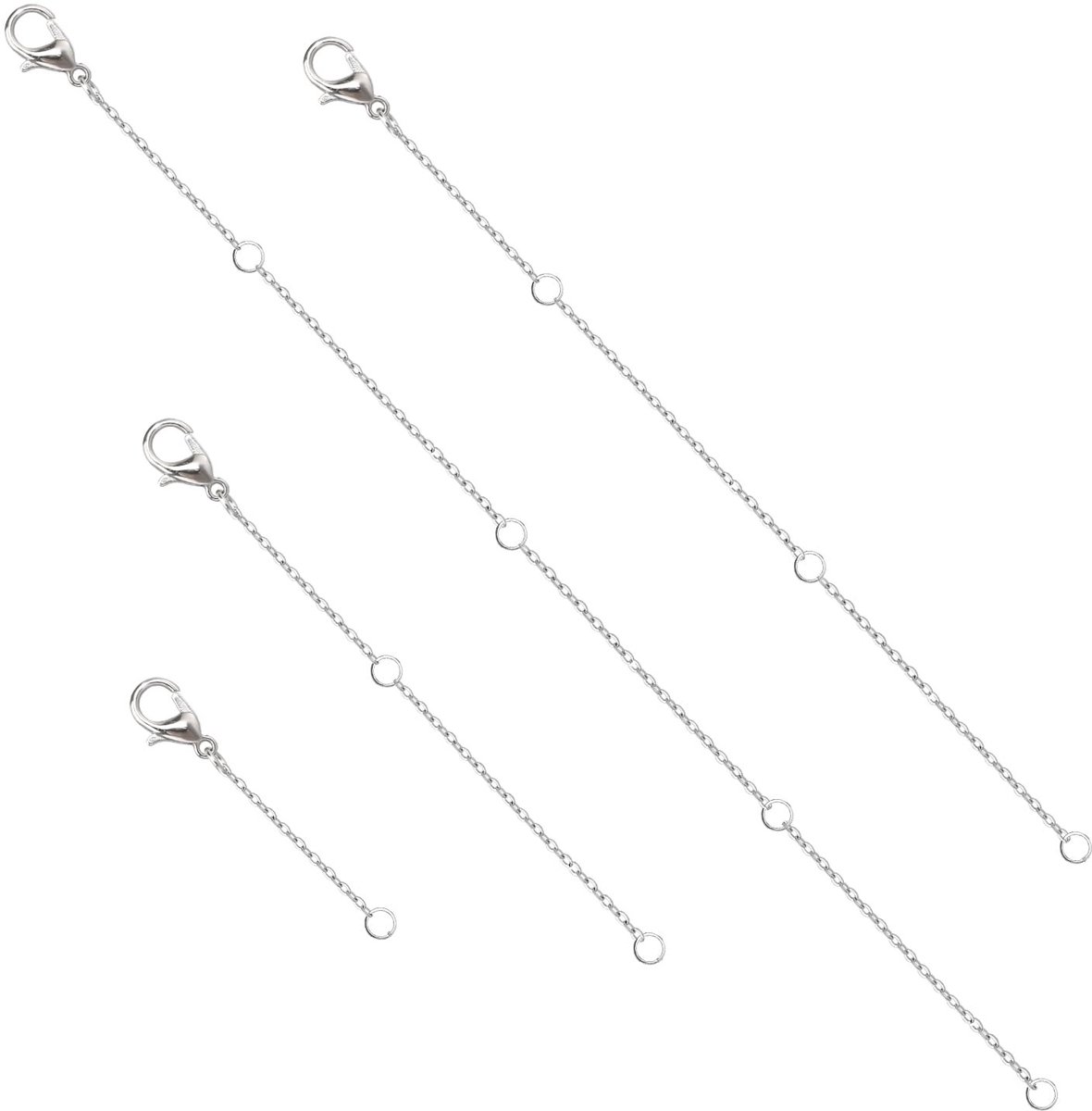 Solidchoice - Set van 4 Zilveren Kettingverlengers voor Sieraden
