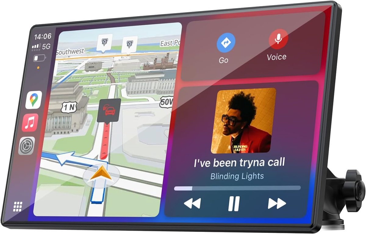 Draadloos CarPlay scherm 9 inch touchscreen met Android Auto, Bluetooth, navigatie en spiegelverbinding voor auto