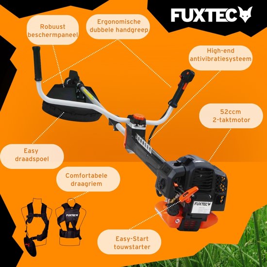 FUXTEC Bosmaaier Benzine - Professionele Grastrimmer - 52cc - 2-takt - 2in1 - FX-PS152 van FUXTEC — afbeelding 2