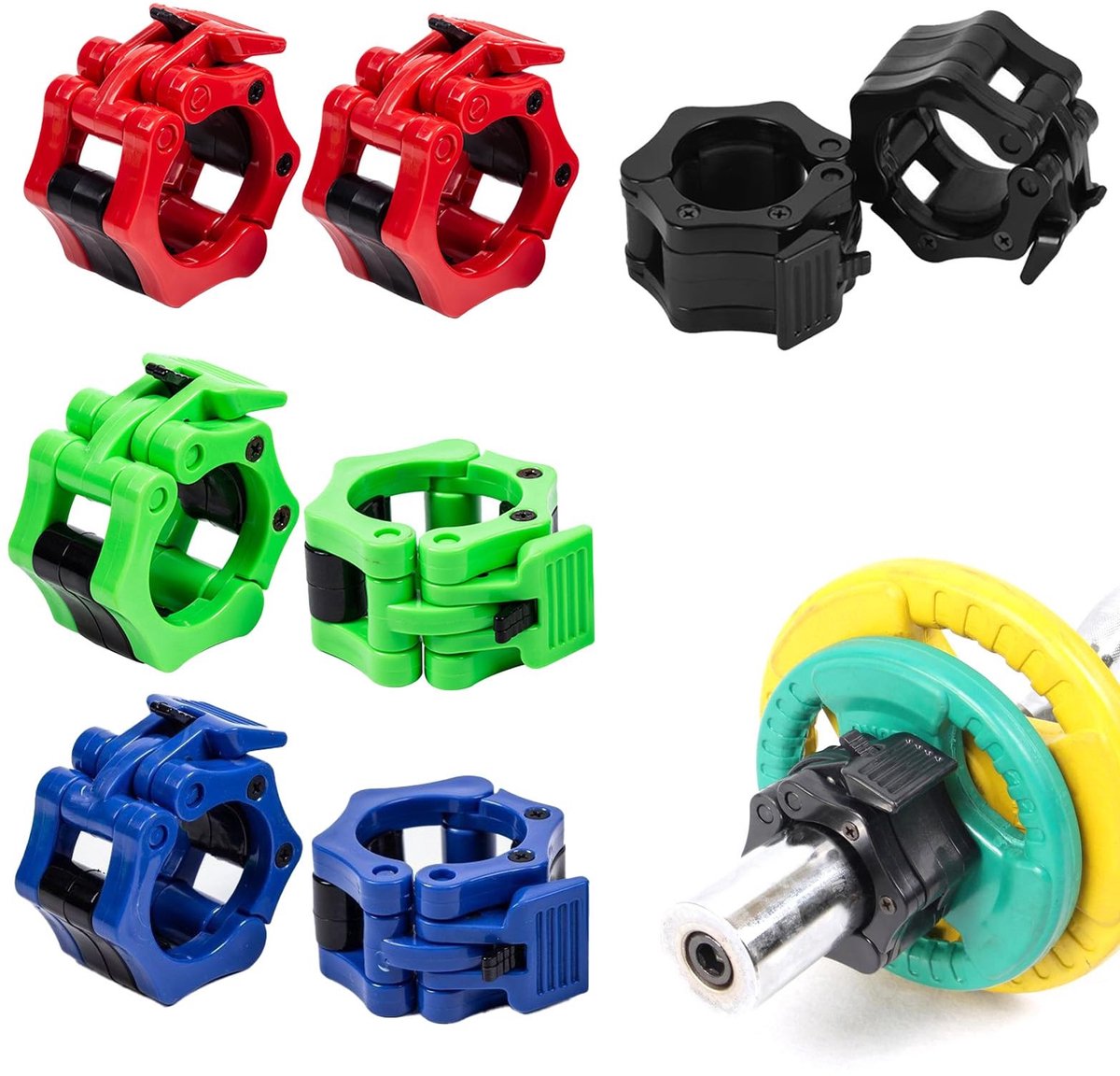 Solidchoice - Set van 8 Kleurrijke Dumbbell Clasps voor Gewichtheffen