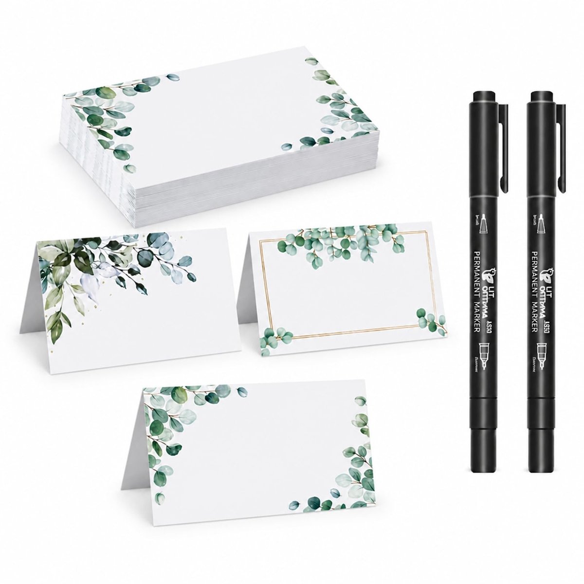 Solidchoice - Set van 60 Tafelkaarten met Fineliner Stiften voor Feesten