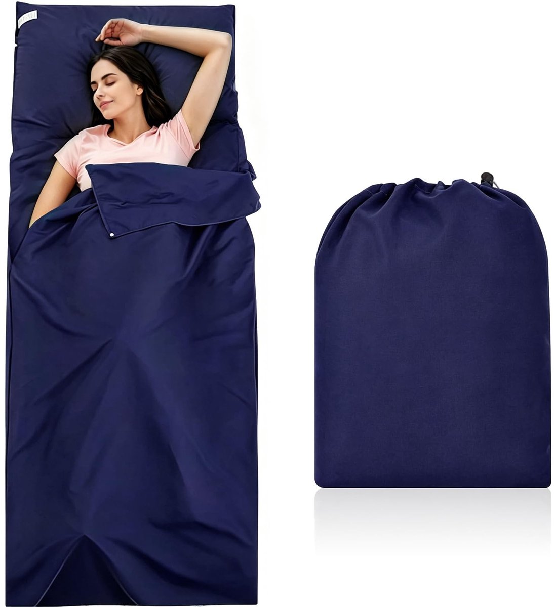 Solidchoice - Ultralight Microfiber 2-in-1 Slaapzak met Kussencompartiment voor Reizen en Kamperen