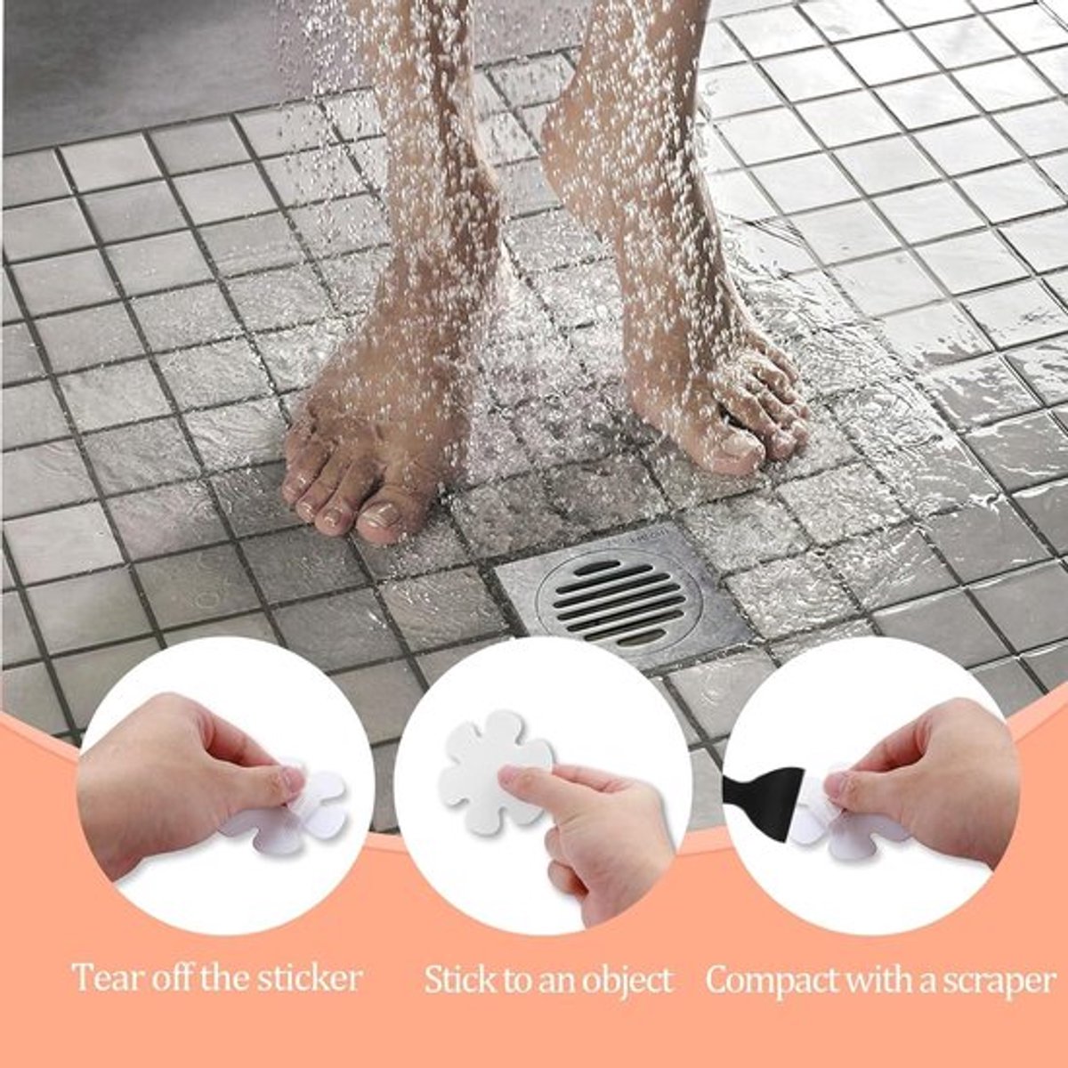 Anti-slip stickers bad en douche 24 stuks veiligheidsstrips transparant - Douchemat - Veilige badervaring