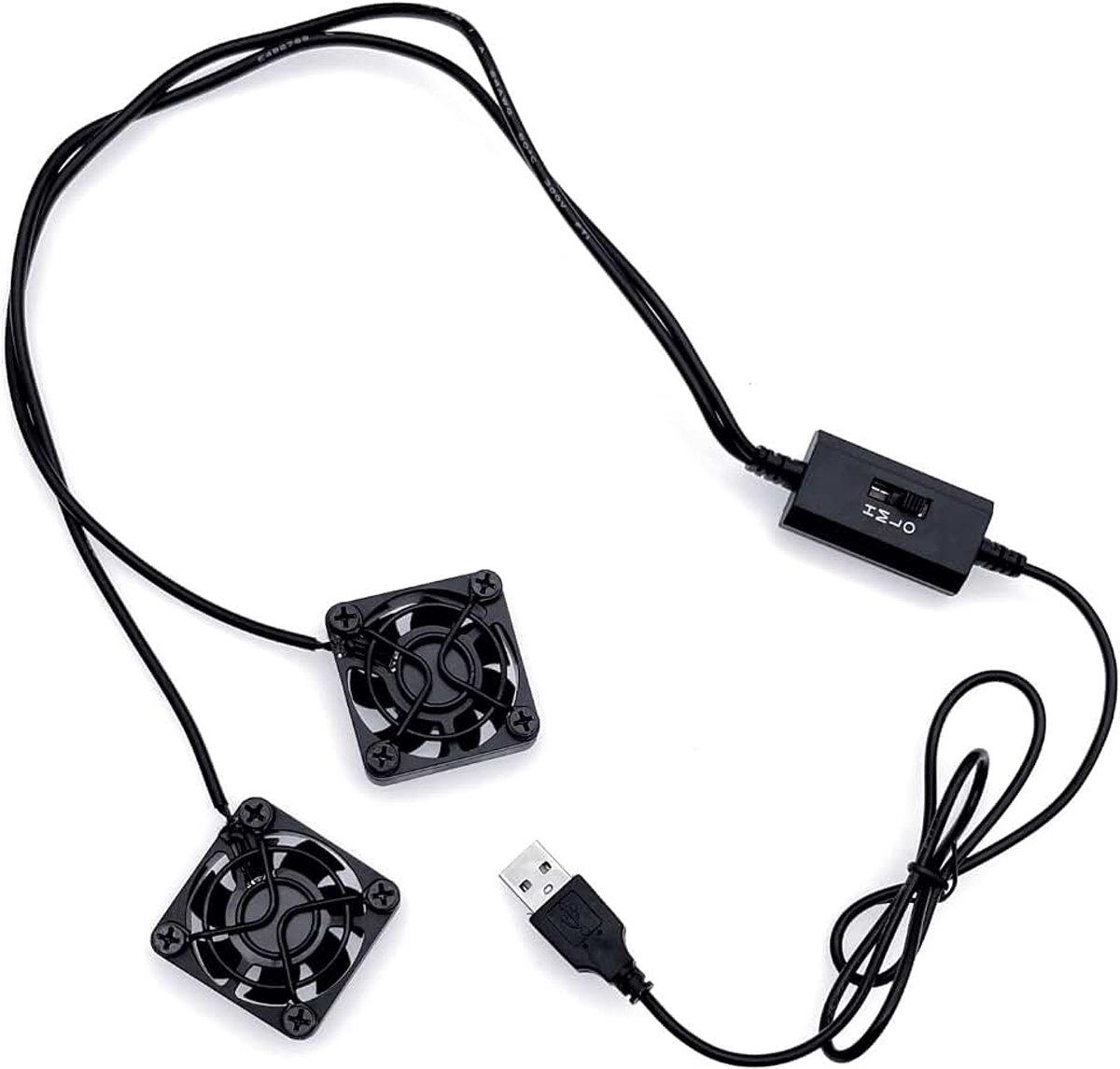 Dubbele 40 mm USB DC 5V koelventilator met 3 instelbare snelheden ventilatie in computerbehuizing, video-audio doe-het-zelf hoes, tv-box, eindversterker, elektronische belastingtest en projector