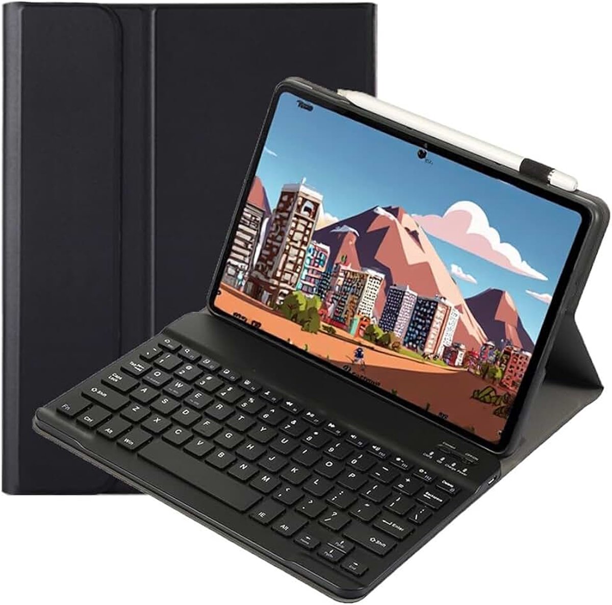 Toetsenbordhoes voor Xiaomi Redmi Pad 2/SE 11 inch, hoes met toetsenbord, magnetisch, afneembaar, QWERTY voor Redmi Pad 2, zwart