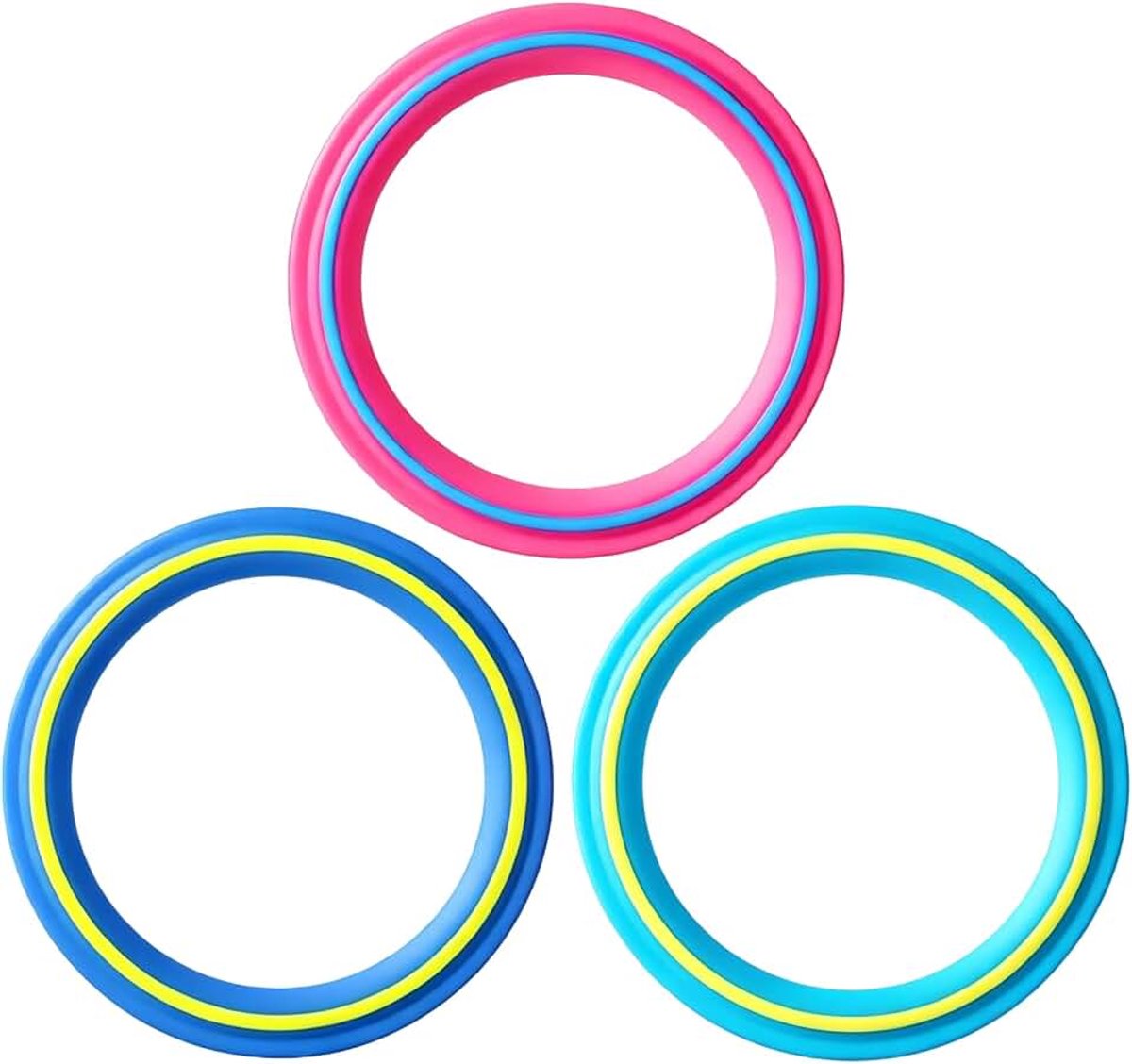 3 stuks, 24 cm, aerodynamische werpringen, werpring, werpschijf voor kinderen, werpspellen voor buiten, waterfrisbee, frisbee, outdoor, strand, park, tuin, springring