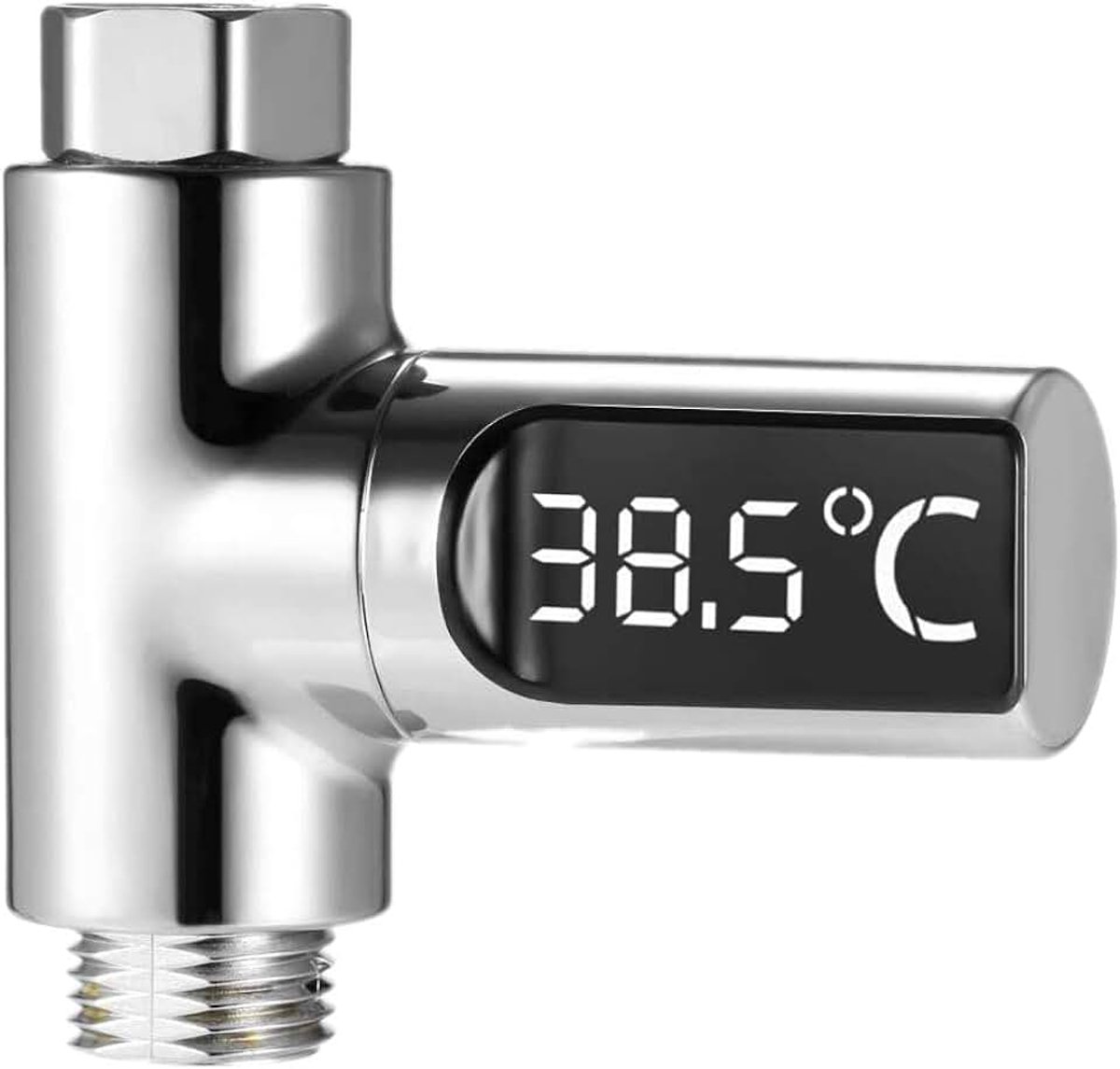 Digitaal badthermometer, douchethermometer 5-85 graden real-time waterdoorstroming met 360° draaibaar scherm