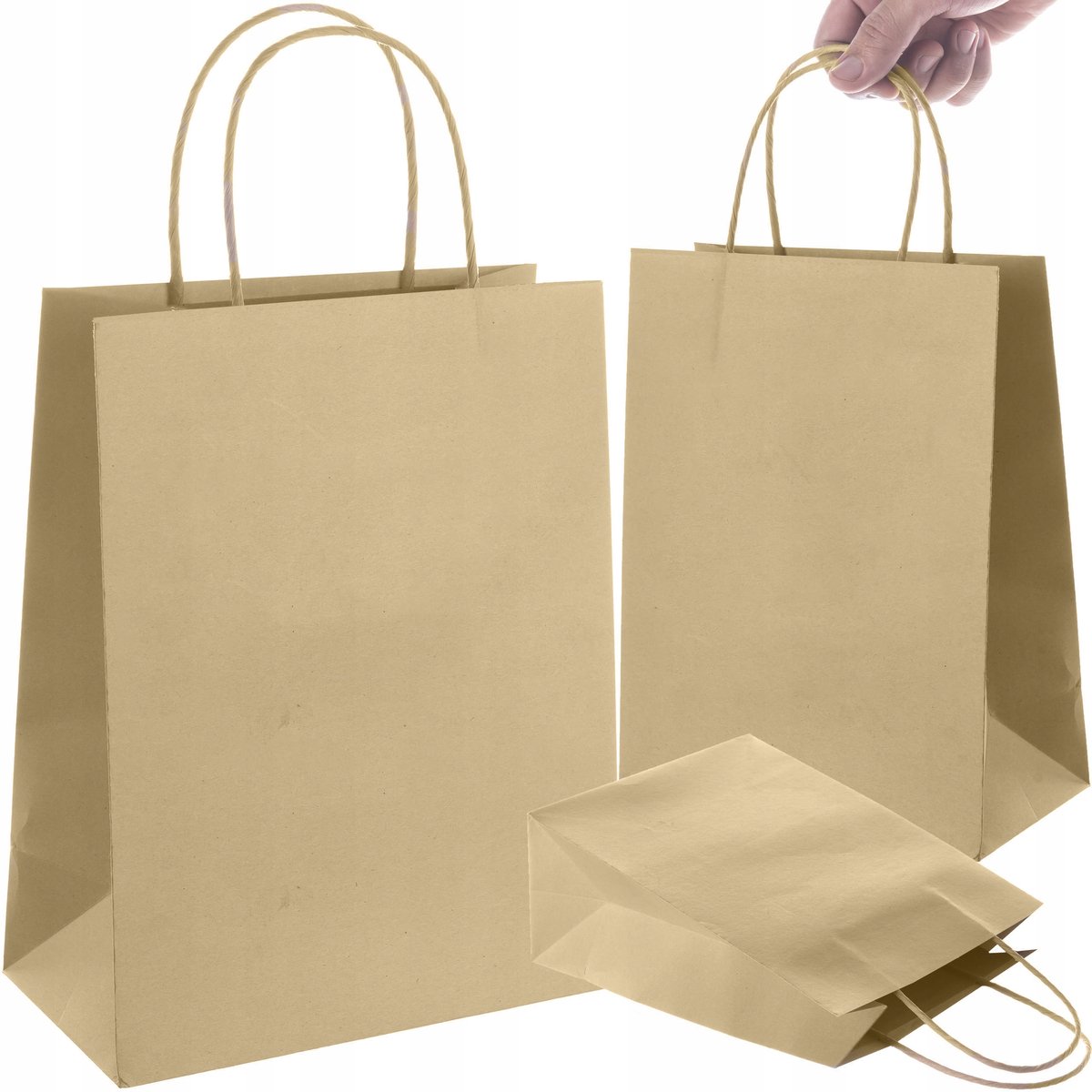 Bruine papieren tas A4 24x10x32 cm - 1 stuk - Eco cadeauverpakking