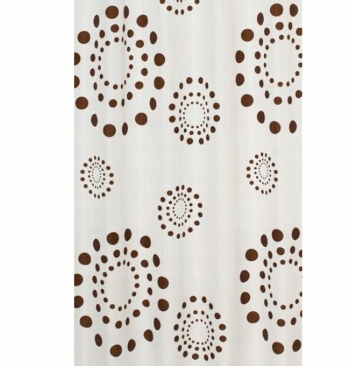 Douchegordijn Badkamer Wit 180x200cm met Bruine Cirkels